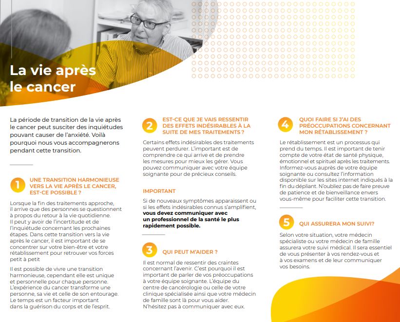 Dépliant « La vie après le cancer » - recto