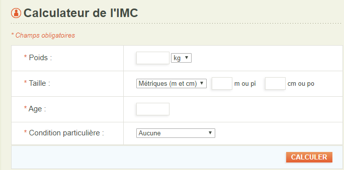 Calculateur IMC
