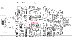 Plan du bloc B de l'hôpital